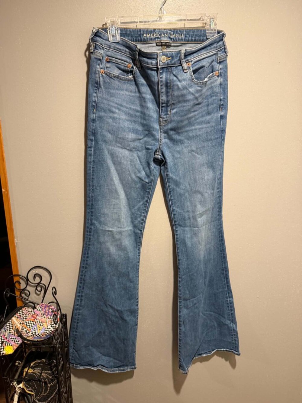 American Eagle High Rise Flare Jeans Size 8 Long